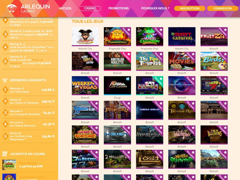 Arlequin Casino - apercu de logiciel