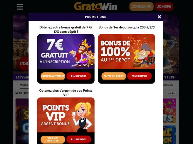 Gratowin Casino - apercu de logiciel
