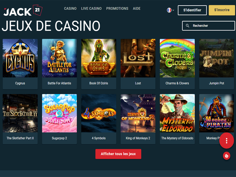 Jack21 Casino - apercu de logiciel