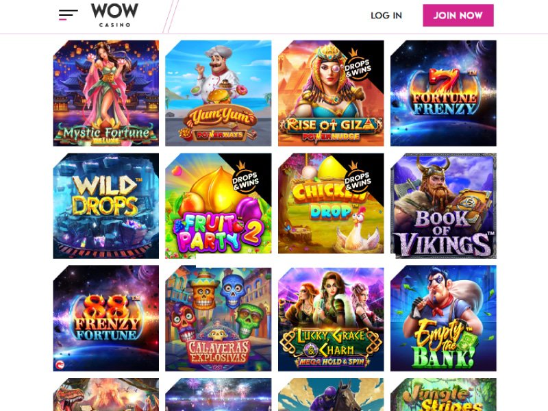 Wow Casino - apercu de logiciel