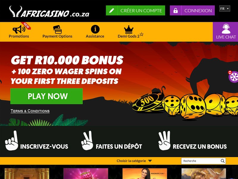 Africasino - apercu de site