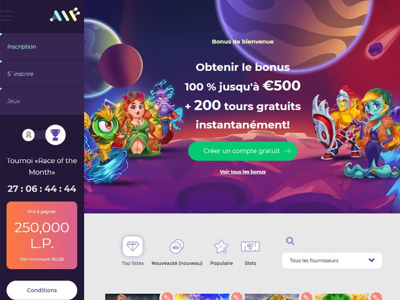 Alf Casino - apercu de site