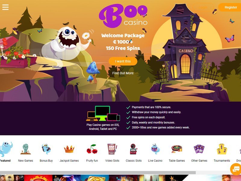 Boo Casino - apercu de site