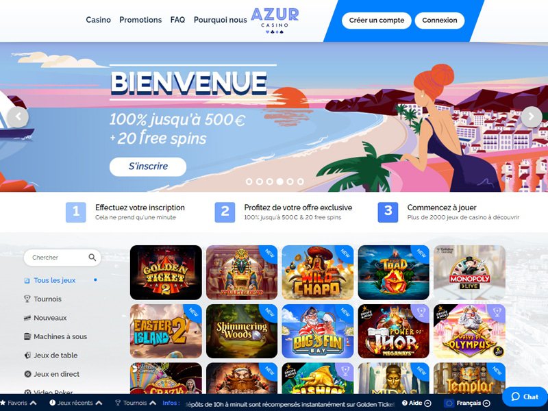 Casino Azur - apercu de site