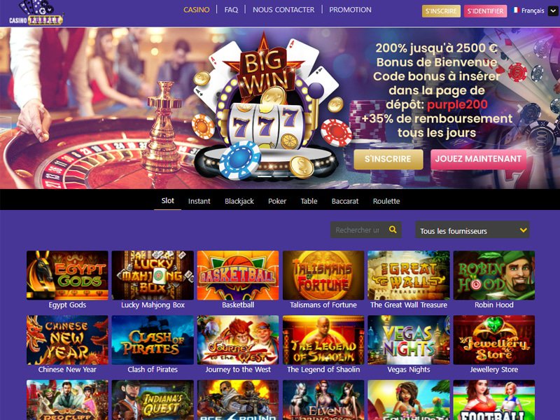 Casino Purple - apercu de site