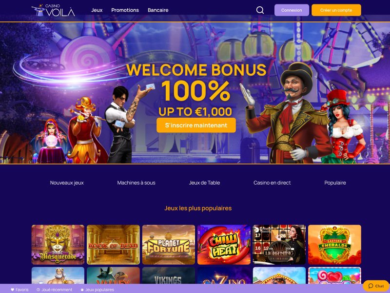 Casino Voila - apercu de site