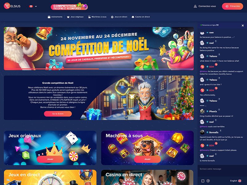 Celsius Casino - apercu de site