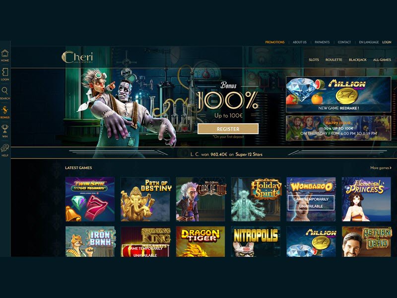 Cheri Casino - apercu de site