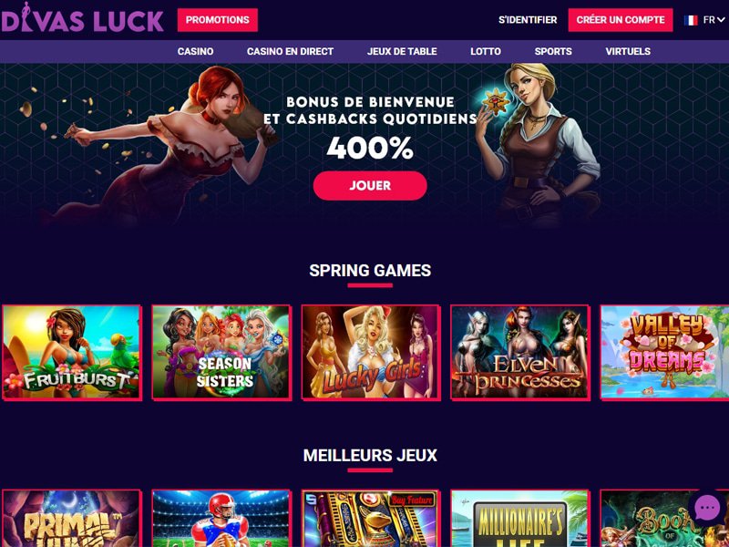 Divas Luck Casino - apercu de site