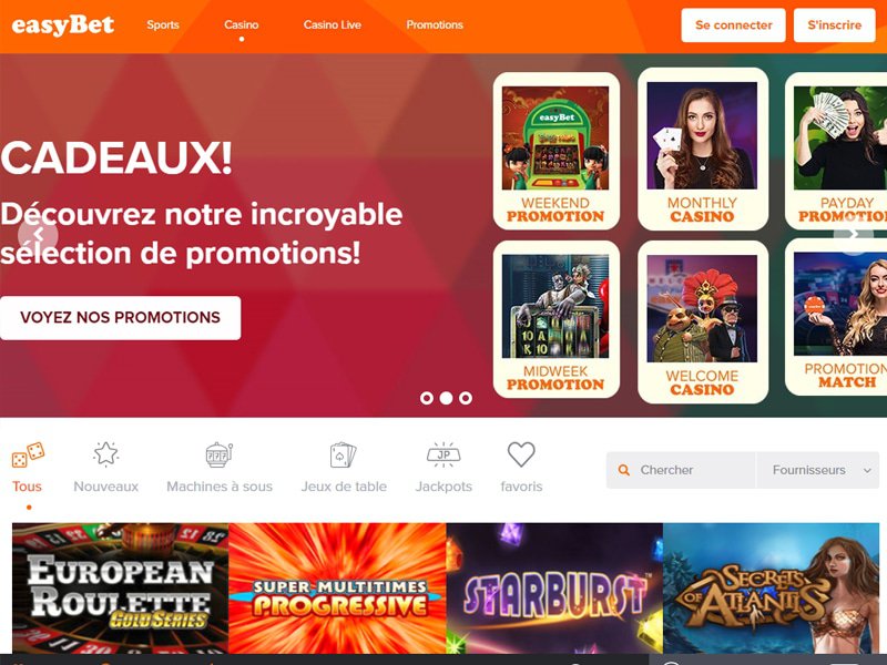 Easybet - apercu de site