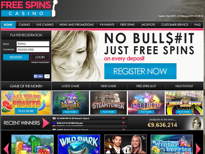 Free Spins Casino - apercu de site