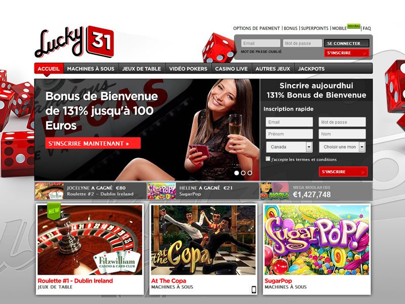 Lucky31 - apercu de site