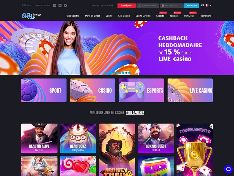 MyStake Casino - apercu de site