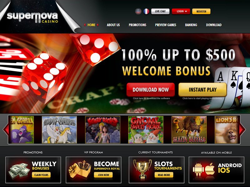 Super Nova Casino - apercu de site