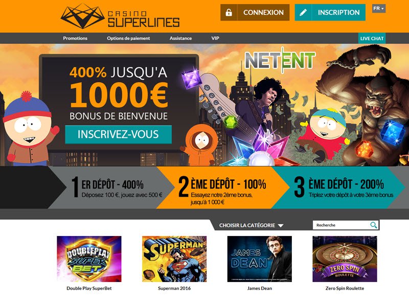 Superlines Casino - apercu de site