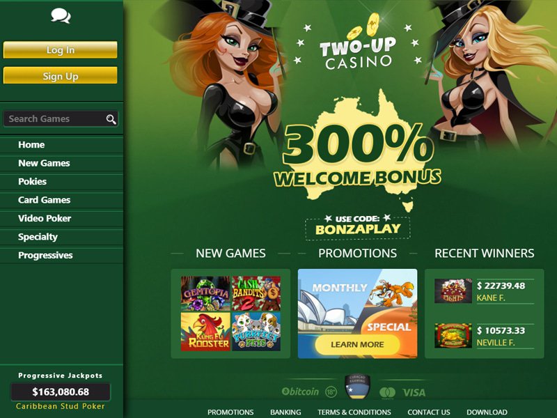Two Up Casino - apercu de site
